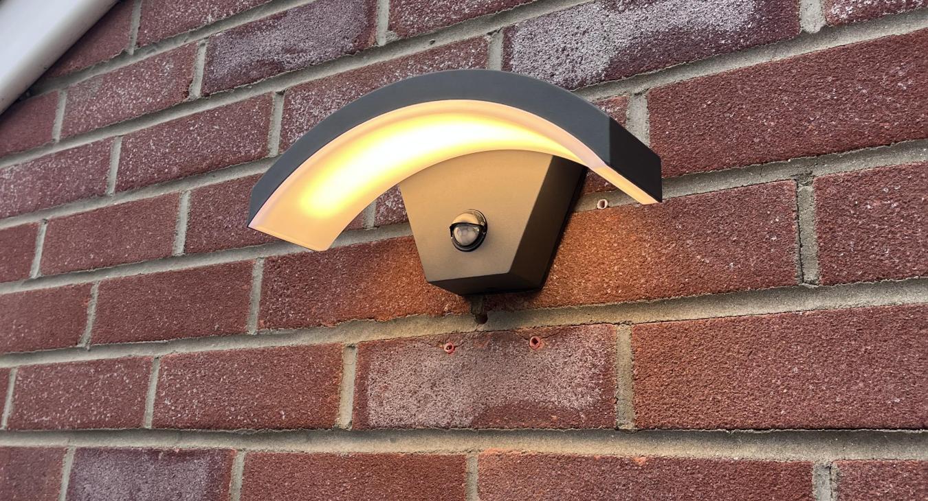Decorative outside light with integrated PIR sensor 